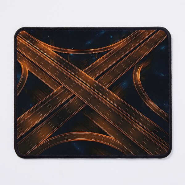 Item preview, Empty Night Highway Intersection – Symbolic Life Paths and Decisions designed and sold by EmeraldeaArt.