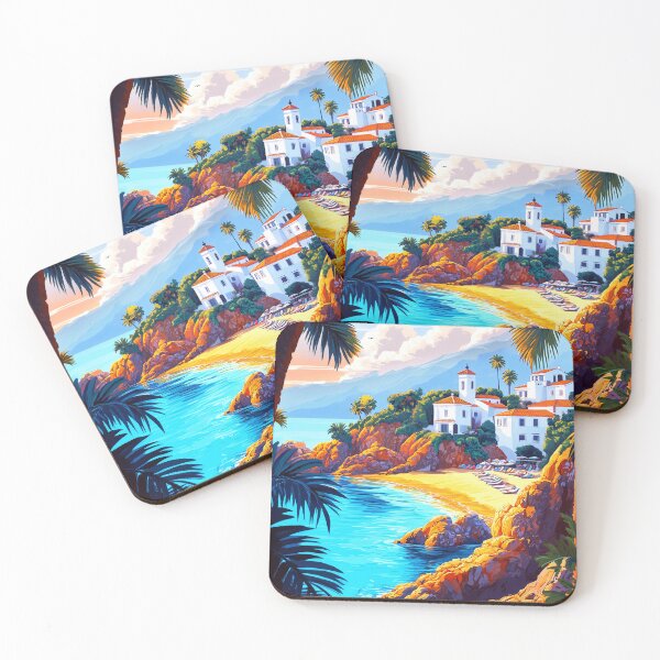 Item preview, Marbella Spain Retro Travel Print designed and sold by HomeLivingCo.