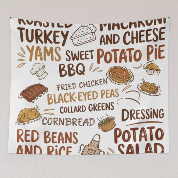 Item preview, Soul Food Doodle | Thanksgiving Food, Christmas Dinner, Kwanzaa Celebration & New Year Soul Food  designed and sold by MugsNstuff Live Love Create!.