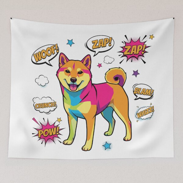 Item preview, Shiba Inu Pop Art ZAP BLAM designed and sold by bsbd-action.