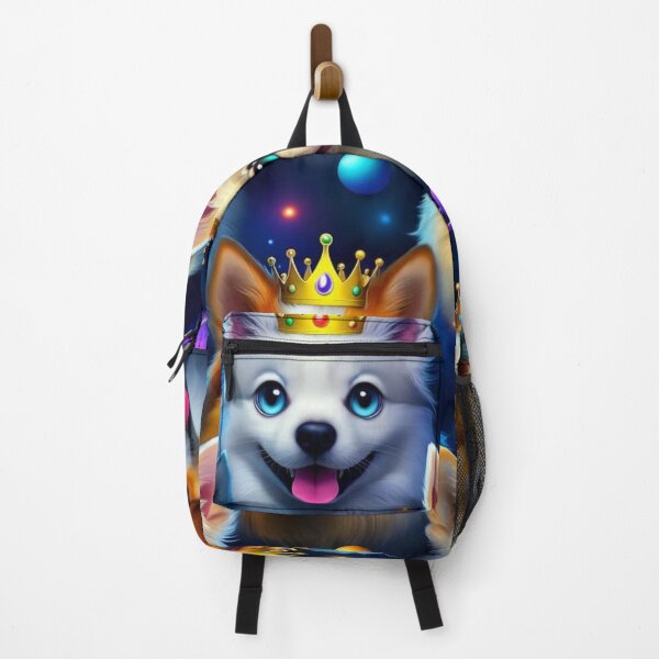 Item preview, Cosmic Royal Dog – Chibi Space Puppy with Gold Crown & Planets designed and sold by GuffyGlowVault.
