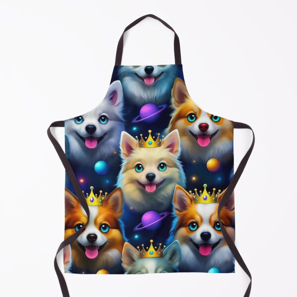 Item preview, Cosmic Royal Dog – Chibi Space Puppy with Gold Crown & Planets designed and sold by GuffyGlowVault.