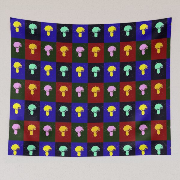 Item preview, Colorful Pop Art Mushroom Artwork – Vibrant Retro Psychedelic Four-Panel Design designed and sold by SeaNympth.