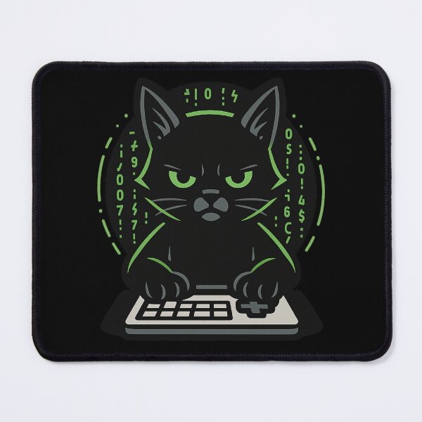 Item preview, Hacker Cat Online – gamer coding cat t-shirt designed and sold by PurfectAttitude.