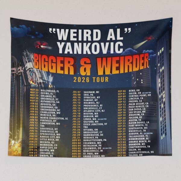 Item preview, bigger weirder yankovic tour dates 2026 iseng designed and sold by mstiebler3l.
