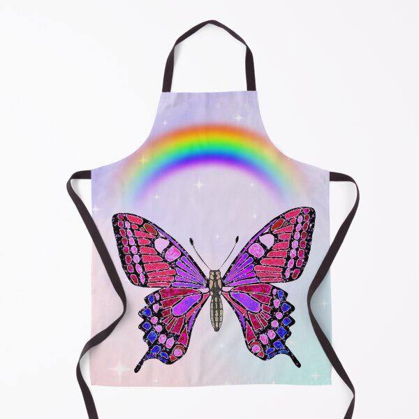 Item preview, Fairy Pink & Purple Butterfly with Rainbow Background – Magical Sparkle Design designed and sold by LiudmylaMaika.
