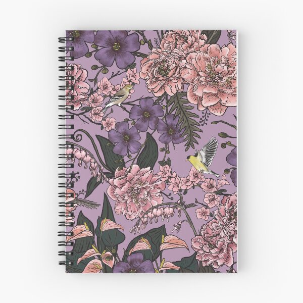 Item preview, Maximalist Goldfinch Floral Blush and Violet designed and sold by Brittany Lane Allen.