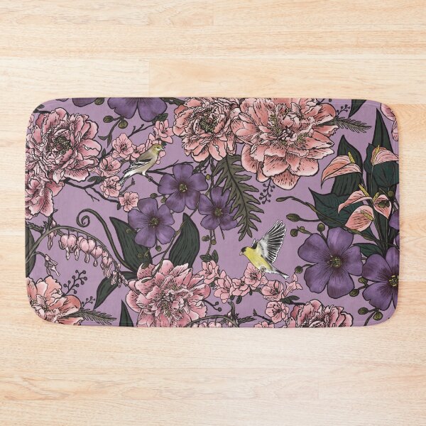 Item preview, Maximalist Goldfinch Floral Blush and Violet designed and sold by Brittany Lane Allen.