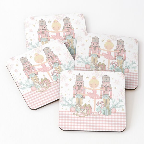 Item preview, Whimsical The Nutcracker Ballet Pink Christmas Blonde Ballerina designed and sold by TheHappyCatStudio.