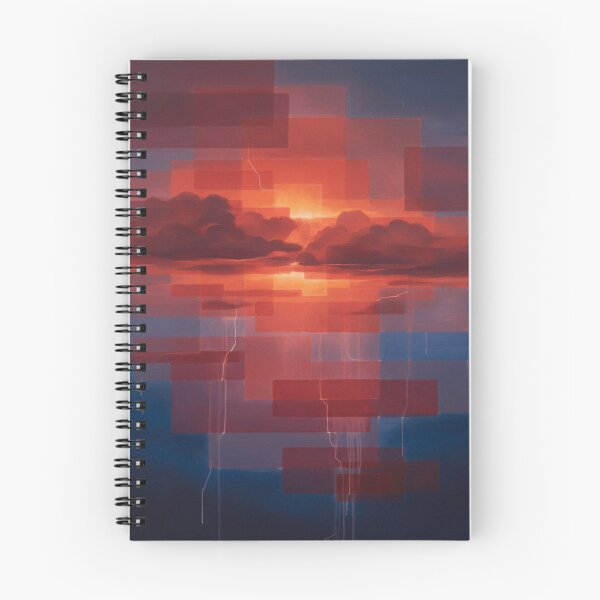 Item preview, Geometric Sunset with Stormlit Clouds designed and sold by LumAIere.com.