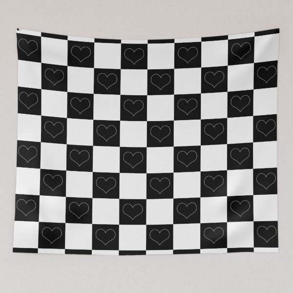 Item preview, Checkerboard Hearts in Black and White designed and sold by LAEC-Shop.