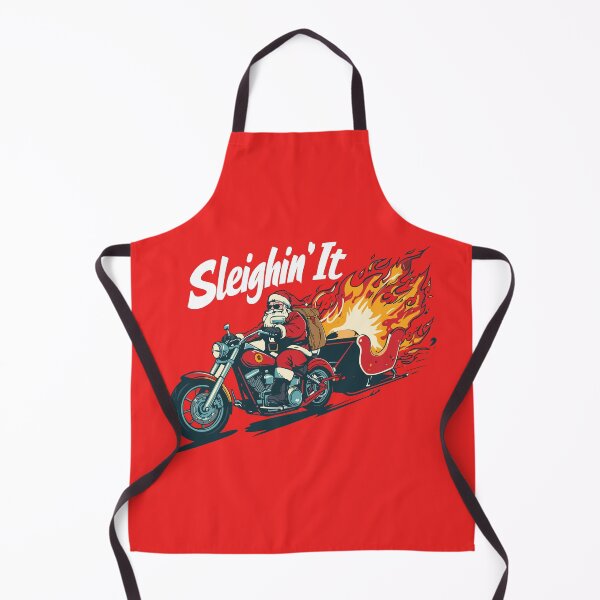 Item preview, Sleighin' It Motorcycle Christmas Santa designed and sold by GhoulishGraphX.