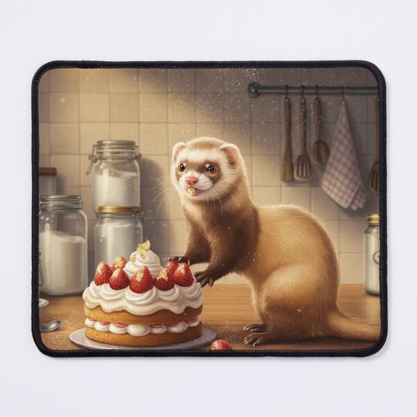 Item preview, ferret stealing cake designed and sold by vinniespeer.
