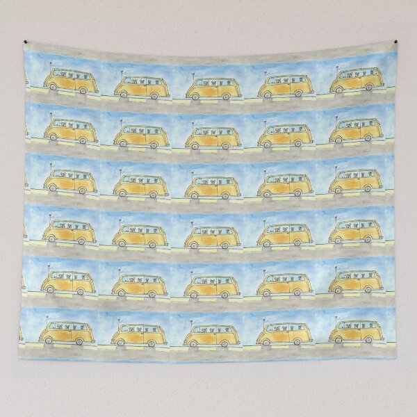 Item preview, Yellow family car hand drawn designed and sold by Boy and Belugee.
