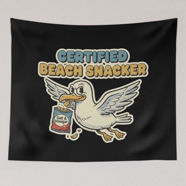 Item preview, Certified Beach Snacker – Retro Seagull Funny Cartoon designed and sold by DIRTYSKETCHH.
