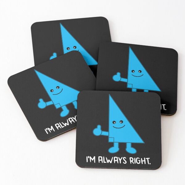 Item preview, Funny Nerdy I'm Always Right Cartoon Triangle Geometry Math Teacher White Text designed and sold by MathWare MathClips.
