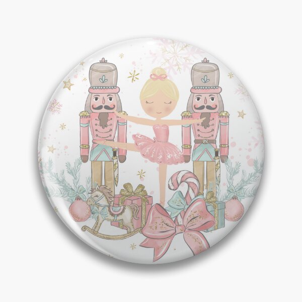 Item preview, Whimsical The Nutcracker Ballet Pink Christmas Blonde Ballerina designed and sold by TheHappyCatStudio.