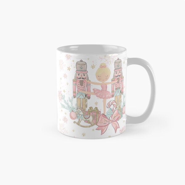 Item preview, Whimsical The Nutcracker Ballet Pink Christmas Blonde Ballerina designed and sold by TheHappyCatStudio.