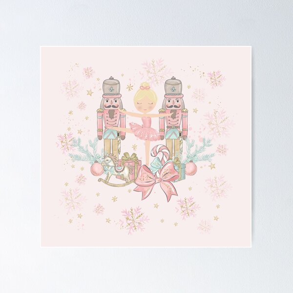 Item preview, Whimsical The Nutcracker Ballet Pink Christmas Blonde Ballerina designed and sold by TheHappyCatStudio.