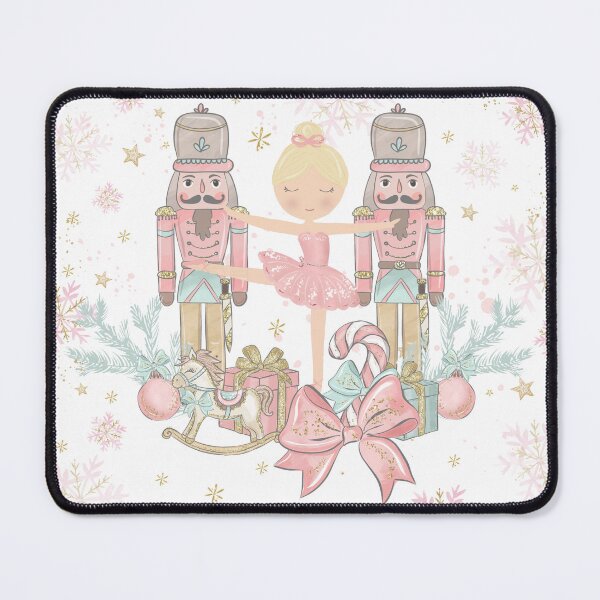 Item preview, Whimsical The Nutcracker Ballet Pink Christmas Blonde Ballerina designed and sold by TheHappyCatStudio.