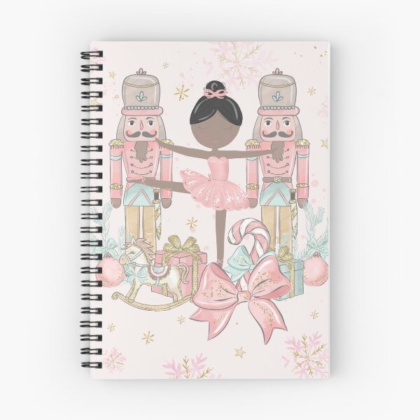 Item preview, Whimsical The Nutcracker Ballet Pink Christmas Brown Ballerina designed and sold by TheHappyCatStudio.