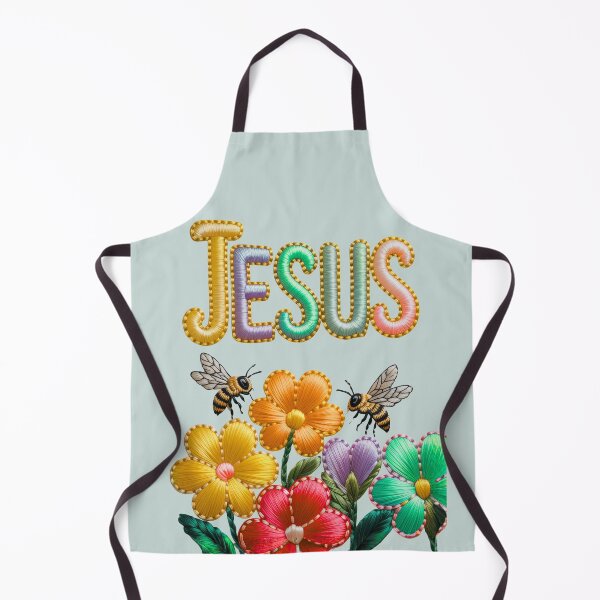 Item preview, Jesus Embroidery Art Pastel Flowers And Bees designed and sold by bAIryBarn.