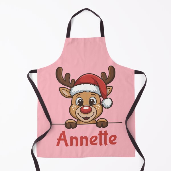 Item preview, Annette Cute Christmas Reindeer Graphic with Santa Hat | Personalized Holiday Gift Idea designed and sold by 89BLACK.