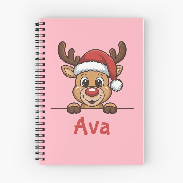 Item preview, Ava Cute Christmas Reindeer Graphic with Santa Hat | Personalized Holiday Gift Idea designed and sold by 89BLACK.