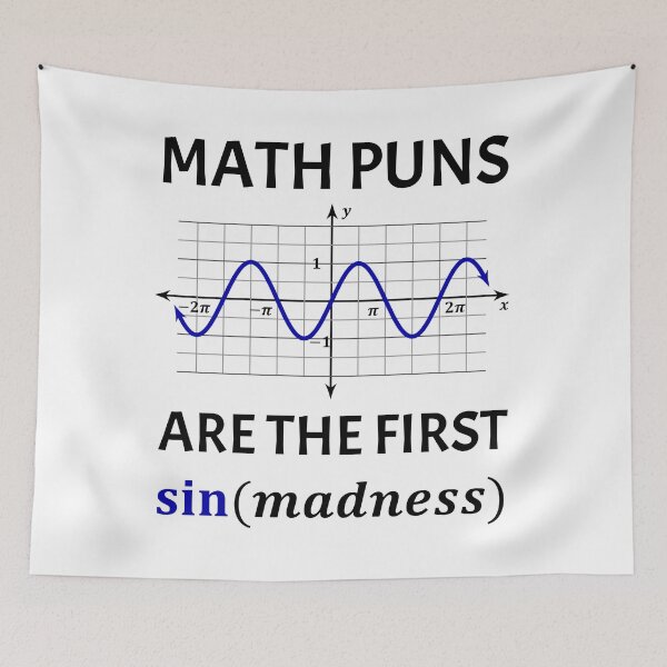 Item preview, Funny Nerdy Math Puns Are the First Sin(Madness) Math Teacher Black Text designed and sold by MathWare MathClips.