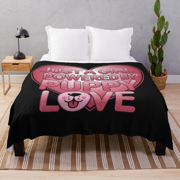 Item preview, Just a Girl Powered by Puppy Love – Cute Dog Quote designed and sold by TextMood.