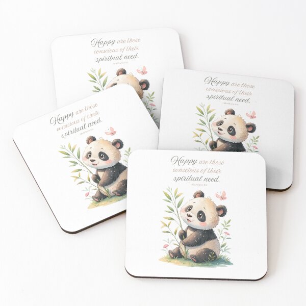 Item preview, JW 2026 Year Text Cute Panda Art – “Happy Are Those” Matthew 5:3 • Watercolor Scripture Print designed and sold by Kishaprints.