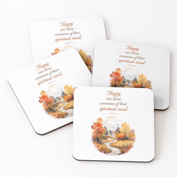 Item preview, JW 2026 Year Text Autumn Path Art – “Happy Are Those” Matthew 5:3 • Watercolor Scripture Print designed and sold by Kishaprints.