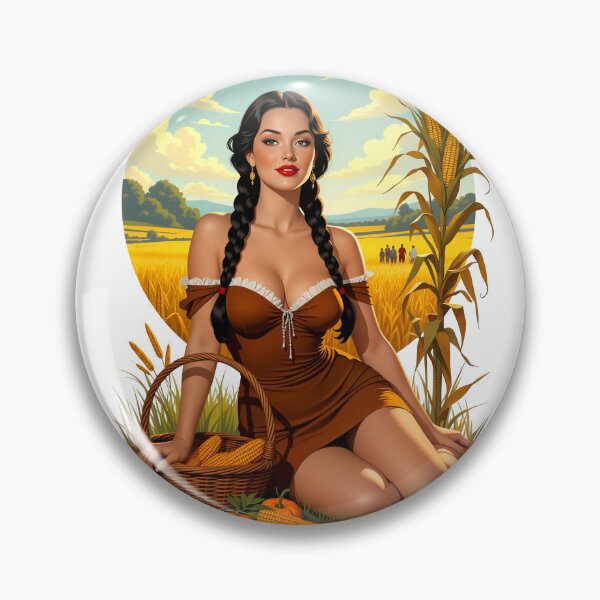 Item preview, Thanksgiving Cornfield Pinup – Vintage Fall Harvest Art designed and sold by Lightning-Lace.