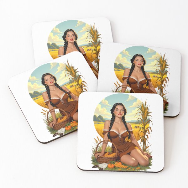 Item preview, Thanksgiving Cornfield Pinup – Vintage Fall Harvest Art designed and sold by Lightning-Lace.