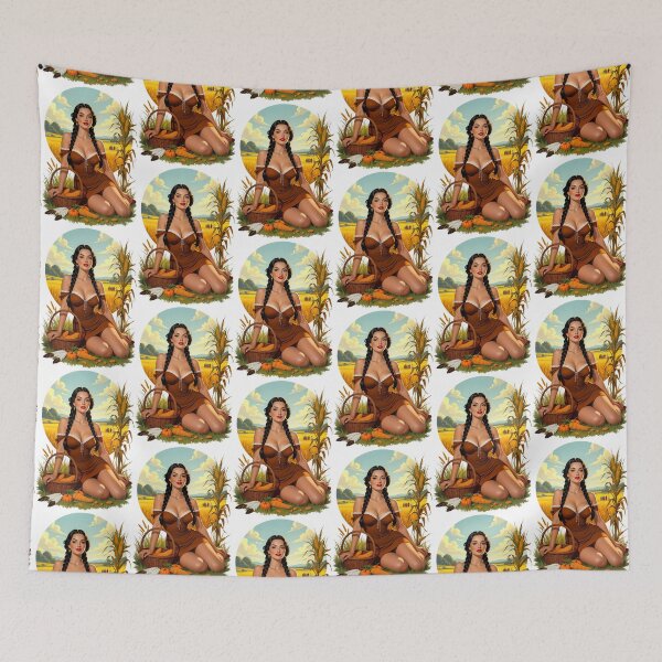 Item preview, Thanksgiving Cornfield Pinup – Vintage Fall Harvest Art designed and sold by Lightning-Lace.