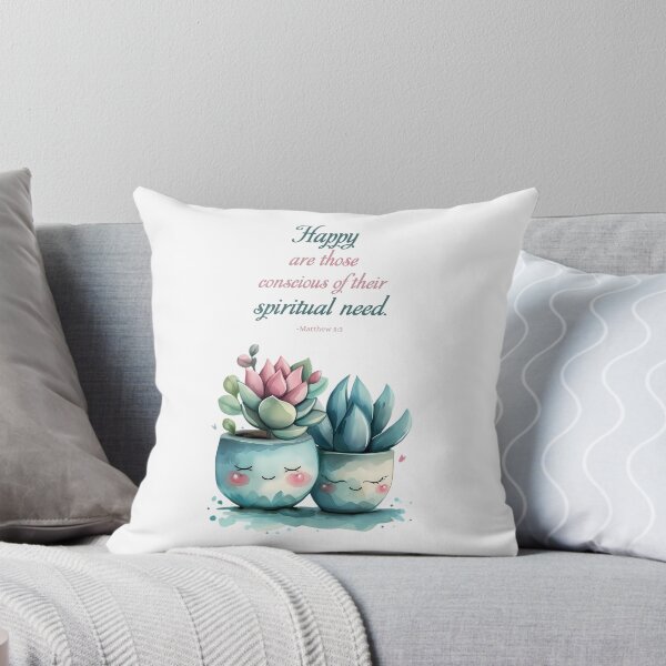 Item preview, JW 2026 Year Text  Cute Succulents Art – “Happy Are Those” Matthew 5:3 • Watercolor Scripture Print designed and sold by Kishaprints.