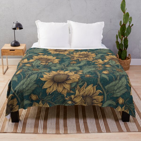 Artikelvorschau, Sonnenblumen im Vintage-Stil von William Morris entworfen und verkauft von CraftedHome.
