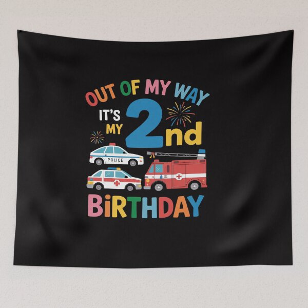 Item preview, Out of my way it's my 2nd birthday Rescue Vehicles Birthday designed and sold by OlafLica.