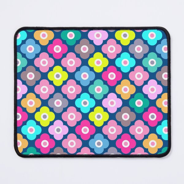 Item preview, Multicolored rustic flower pattern on blue designed and sold by fuzzyfox.