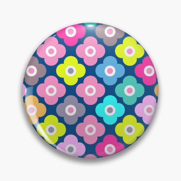 Item preview, Multicolored rustic flower pattern on blue designed and sold by fuzzyfox.