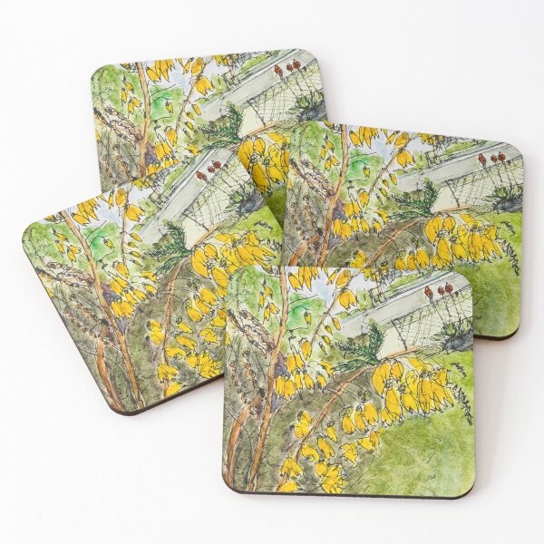 Item preview, A Garden with Bright Yellow Kowhai Flowers designed and sold by Jasbindar Singh.