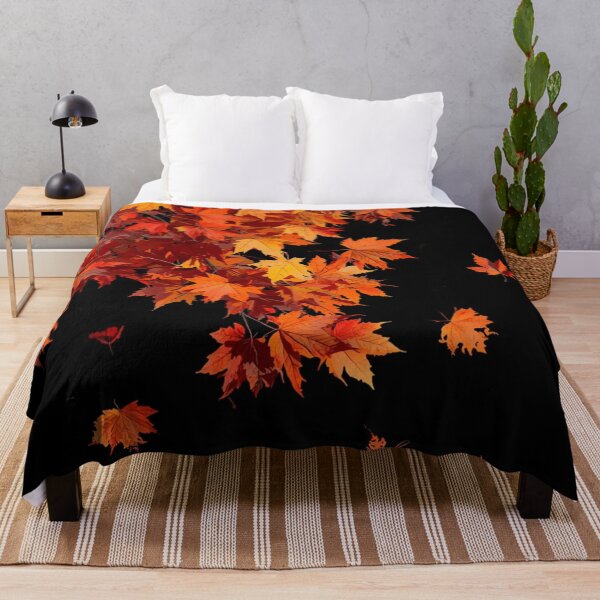Item preview, Autumn Maple Leaves Falling Against Black Background designed and sold by optimusprime39.