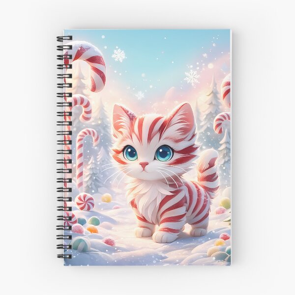 Item preview, Peppermint Kitten - Candy Cane Forest Pillow designed and sold by icyani2024.