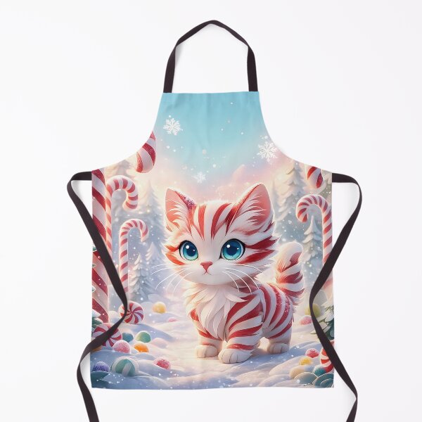 Item preview, Peppermint Kitten - Candy Cane Forest Pillow designed and sold by icyani2024.