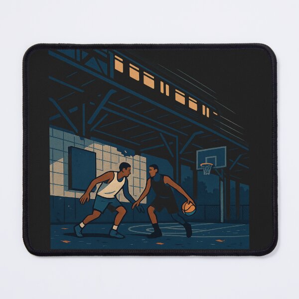 Item preview, Midnight Streetball Under the Tracks – Urban Hoops Art designed and sold by POD DYNASTY | Original Print On Demand T-Shirt Graphics.