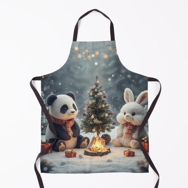 Item preview, Panda & Bunny Celebrate Christmas in the Snow designed and sold by WildlifeWhimsy.