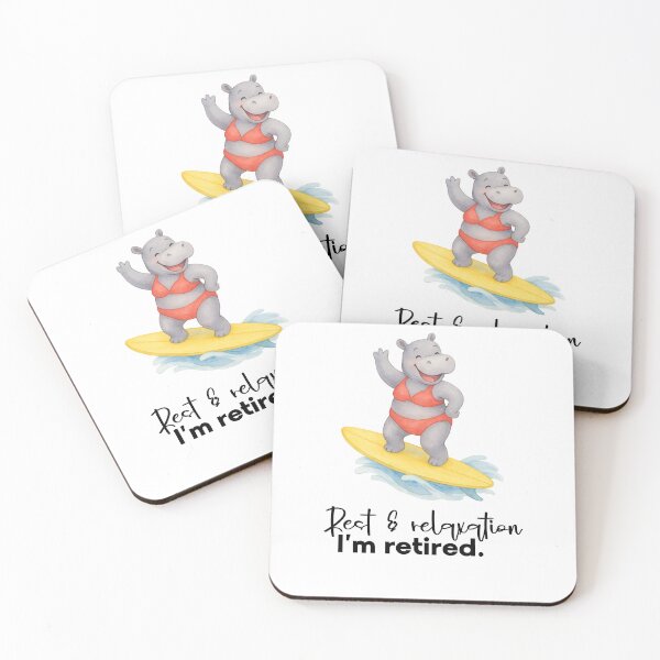 Item preview, Surfer Retirement Hippo on Surfboard – Funny Tropical Retirement Design for Women & Beach Lovers designed and sold by Thanineemedia.
