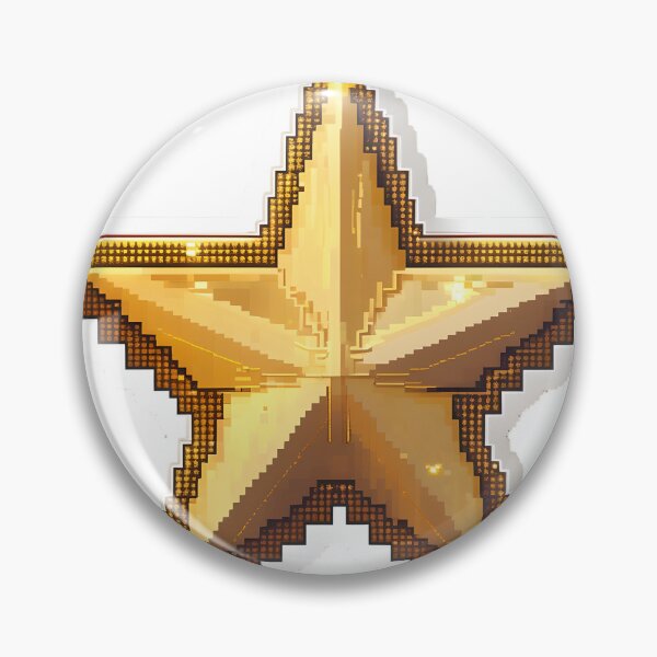 Item preview, Cute Pixel Golden Christmas Star with Glowing Edges designed and sold by BankMano.