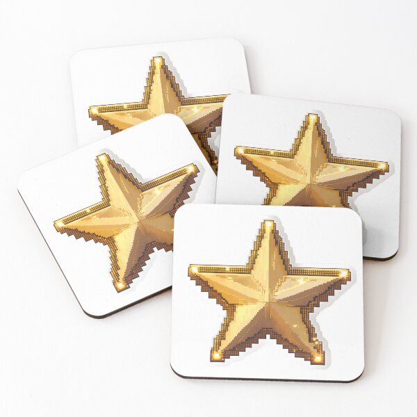 Item preview, Cute Pixel Golden Christmas Star with Glowing Edges designed and sold by BankMano.