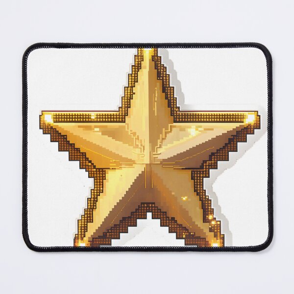 Item preview, Cute Pixel Golden Christmas Star with Glowing Edges designed and sold by BankMano.